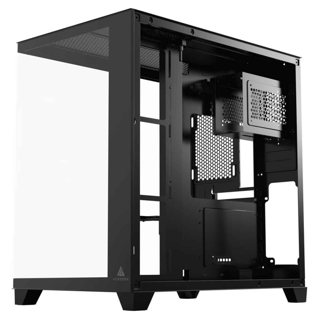 Acegeek Mercury R425 Pro PC Case | Up to ATX | 7 X 120mm RGB Fans Pre-Installed | 360mm Radiator Support | Dual Side Full Tempered Glass | AG-MERCURY-R425-PRO-BK - Black