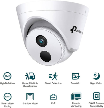 TP-Link VIGI IR Turret Network Camera, 2MP Full-High Definition VIGI C420I