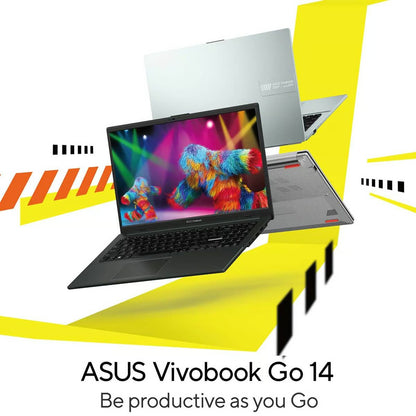 نوت بوك ASUS Vivobook Go 14، معالج AMD Ryzen 5 7520U، 8 جيجا بايت رام، 512 جيجا بايت SSD، أسود، E1404FA-NK185W