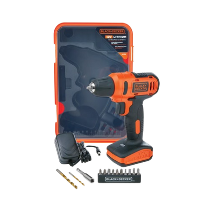 Black + Decker Cordless Drill Driver 12V+13Bits LD12SP-B5