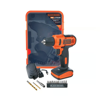 Black + Decker Cordless Drill Driver 12V+13Bits LD12SP-B5