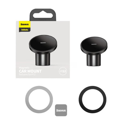 Baseus Magnetic Car Mount for Dashboards and Air Outlets (iPhone 12 and 13) - Black