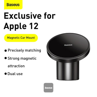 Baseus Magnetic Car Mount for Dashboards and Air Outlets (iPhone 12 and 13) - Black