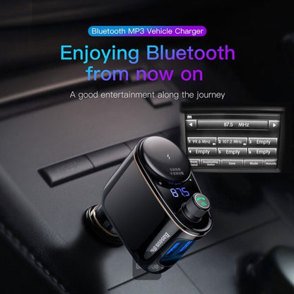 شاحن سيارة Baseus Locomotive Bluetooth MP3 باللون الأسود