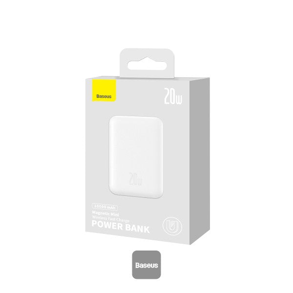 Baseus Power Bank 10000mAh Magnetic Mini Wireless Fast Charging 20W White