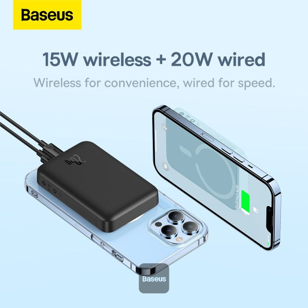 Baseus Power Bank 10000mAh Magnetic Wireless Fast Charging 20W Black