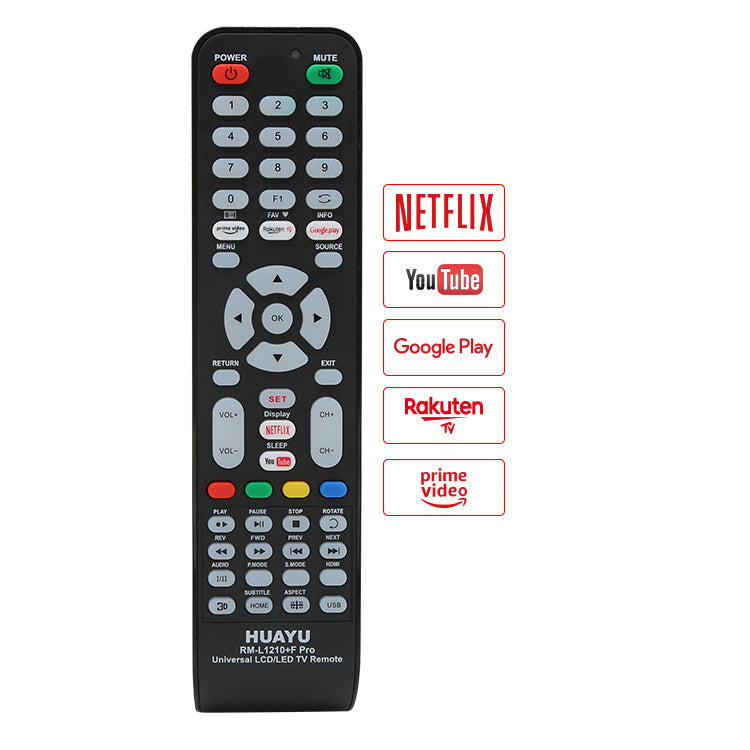 HUAYU RM-L1210+F PRO Universal TV Remote Control for all brands TV with Netflix and YouTube function