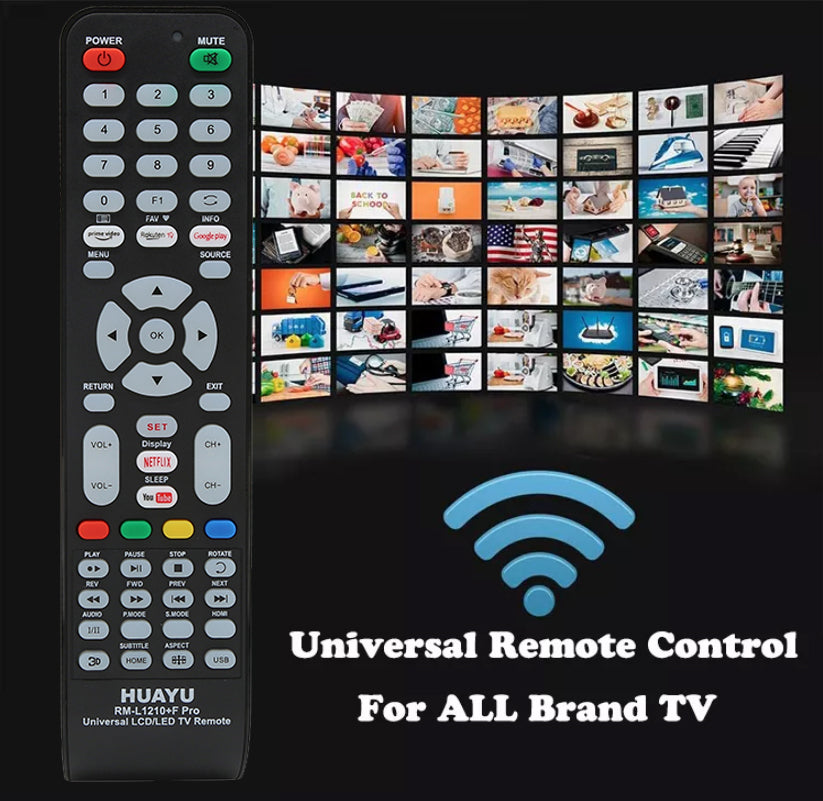 HUAYU RM-L1210+F PRO Universal TV Remote Control for all brands TV with Netflix and YouTube function