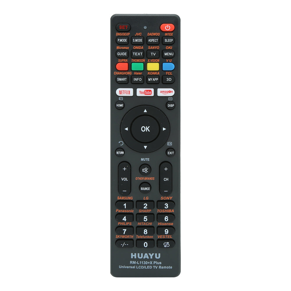 HUAYU RM-L1130+X Plus Black Remote Control For Universal Tv Different Brand