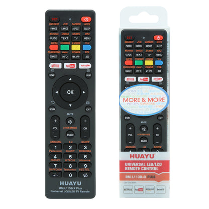 HUAYU RM-L1130+X Plus Black Remote Control For Universal Tv Different Brand