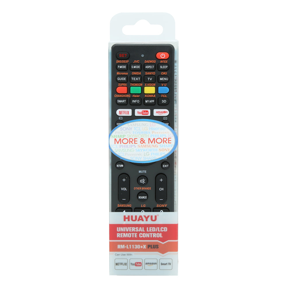 HUAYU RM-L1130+X Plus Black Remote Control For Universal Tv Different Brand