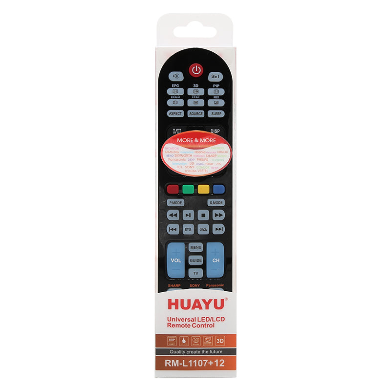 HUAYU RM-L1107+12 Use for Samsung,LG,Sony,Philips,Sharp,Panasonic,TCL,Toshiba Universal TV Remote Control