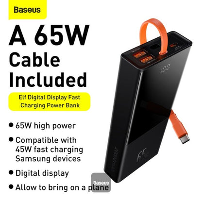 Baseus Elf Digital Display Fast Charging Power Bank 20000mAh 65W - Black