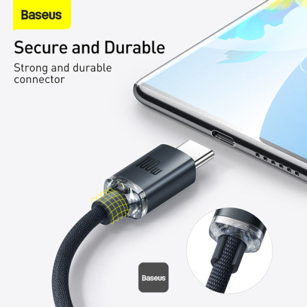 Baseus Crystal Shine Series Cable USB-A to Type-C Fast Charge Data Cable 100W 5A 1.2M - Black