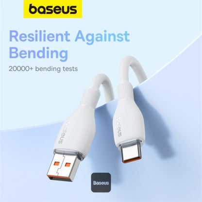 Baseus Pudding Series Fast Charging Cable With High-Speed Data Transmission USB-A to Type-C 100W 6A 1.2M - White