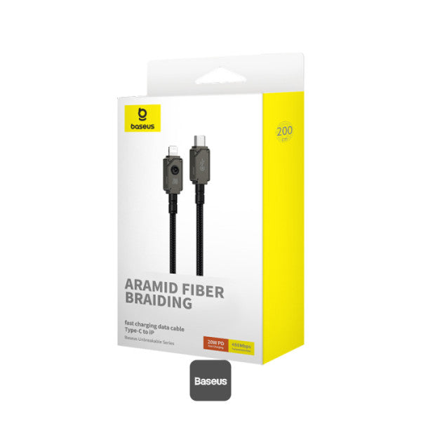 Baseus Unbreakable Series 20W PD Fast Charging Data Cable Type-C to Lightning 2M - Black