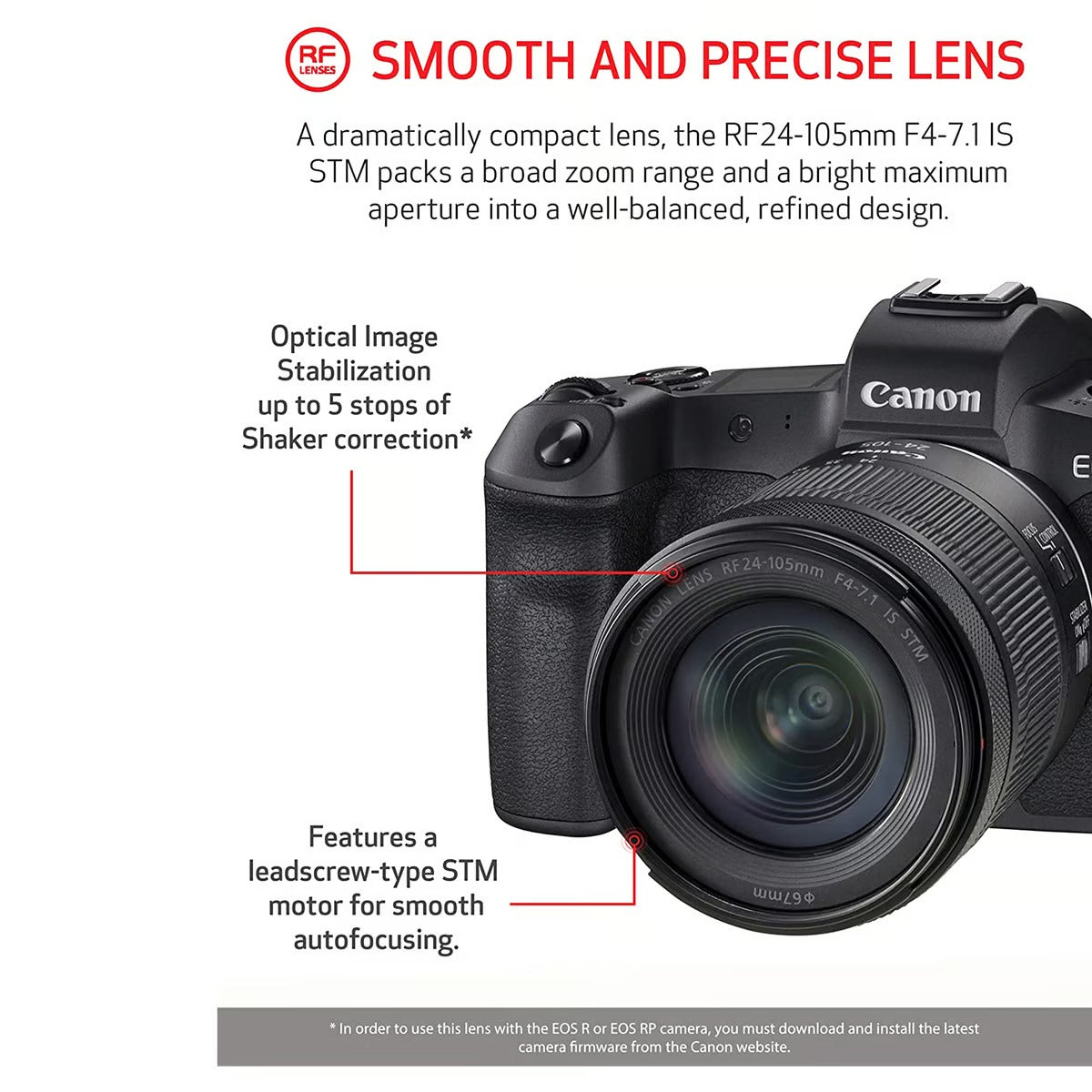 طقم عدسات Canon Mirrorless EOS R RF24-105mm STM