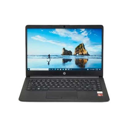 كمبيوتر محمول HP 14-DK1013DX AMD، SSD سعة 128 جيجابايت، ذاكرة وصول عشوائي سعة 4 جيجابايت، رسومات مشتركة، شاشة LED عالية الدقة مقاس 14 بوصة، نظام التشغيل Windows 10s، لوحة مفاتيح إنجليزية