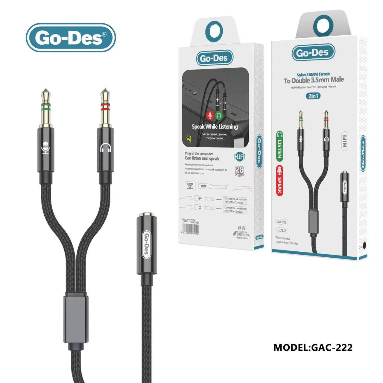 Go-Des Gac-222 Microphone Headphone Converter