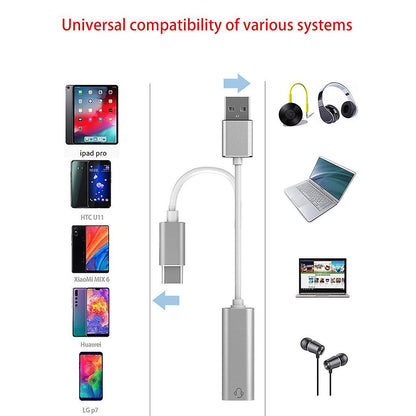 Usb To Audio Adapter Usb / Type C To 3.5mm Sound Card Audio Converter For Pc