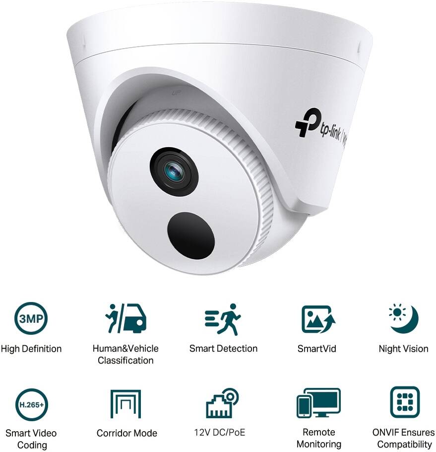 TP-Link VIGI 3MP IR Turret Network Camera VIGI C430I-2.8mm