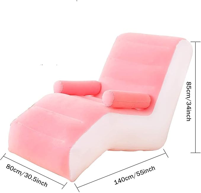 Creative inflatable recliner, inflatable sofa lounger, lazy floor chair with armrests, suitable for indoor living room bedroom, outdoor travelling camping