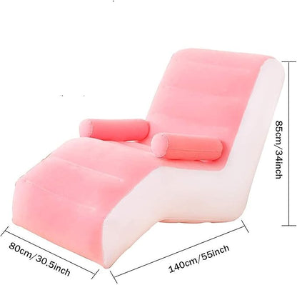 Creative inflatable recliner, inflatable sofa lounger, lazy floor chair with armrests, suitable for indoor living room bedroom, outdoor travelling camping