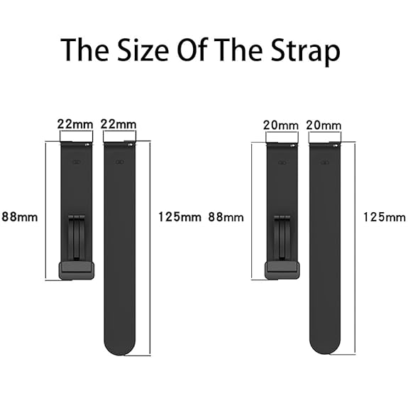 STRAPY 22mm Soft Silicone with Magnet Metal Buckle Strap Classic 43mm 47mm 5Pro 45mm