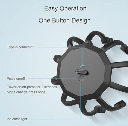 Sellastic Head Massager Octopus Claw Electric Relaxation Scalp Massage Machine with 3 Vibration Mode Automatic Rechargeable Handfree for Stress Pain Relief