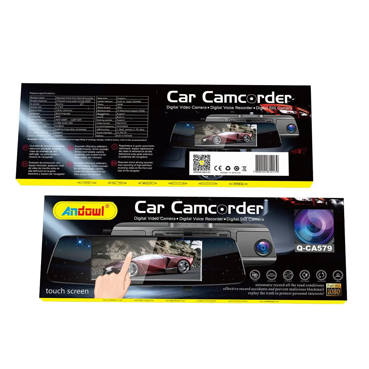 Andowl Car Camcorder Touch Screen Q-CA579