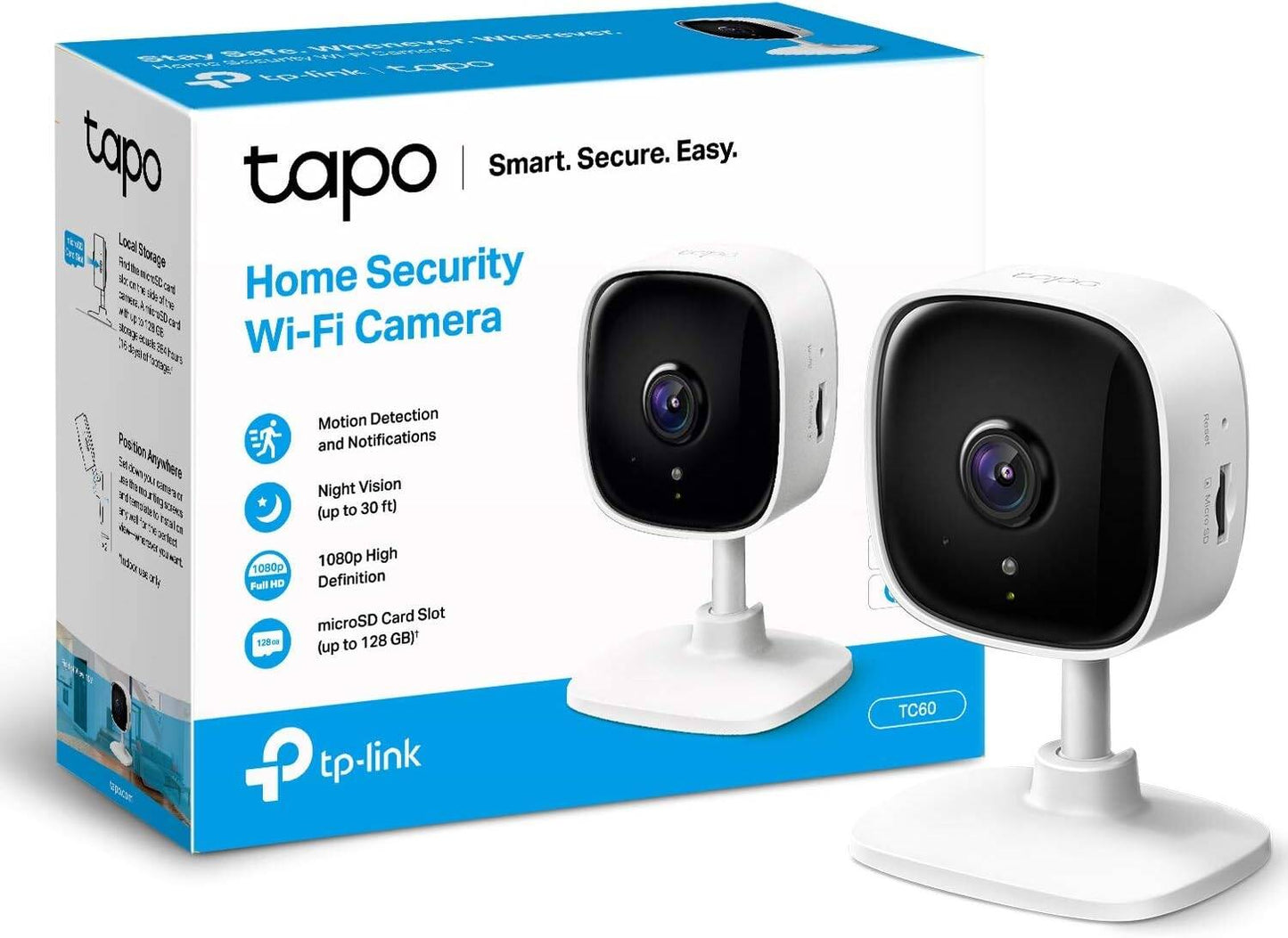 TP-Link Tapo Mini Smart Security Camera, Indoor CCTV, Works with Alexa&Google Home (TC60)