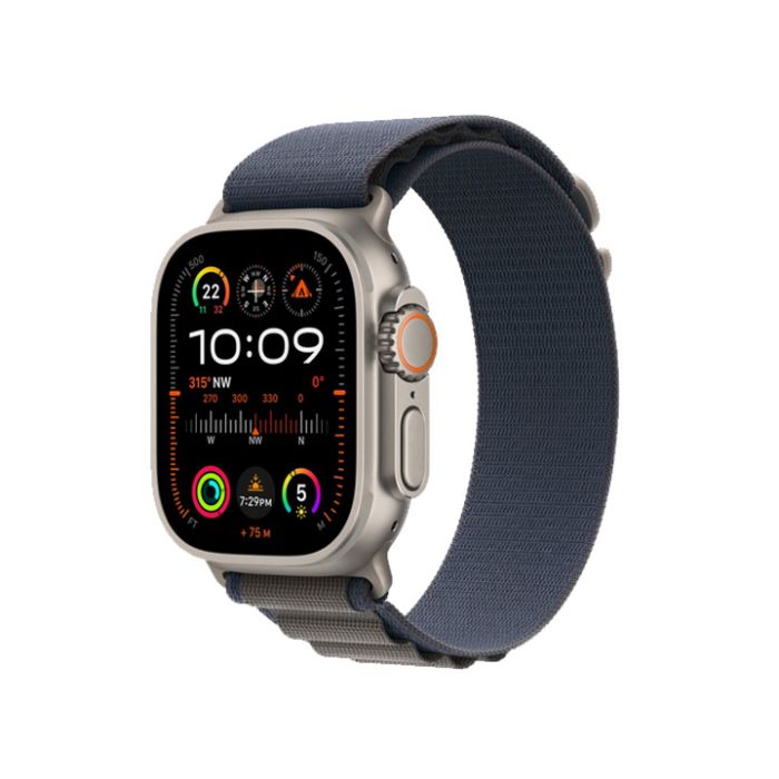 ساعة Apple Watch Ultra 2 GPS + Cellular مقاس 49 مم هيكل من التيتانيوم مع حزام Alpi أزرق