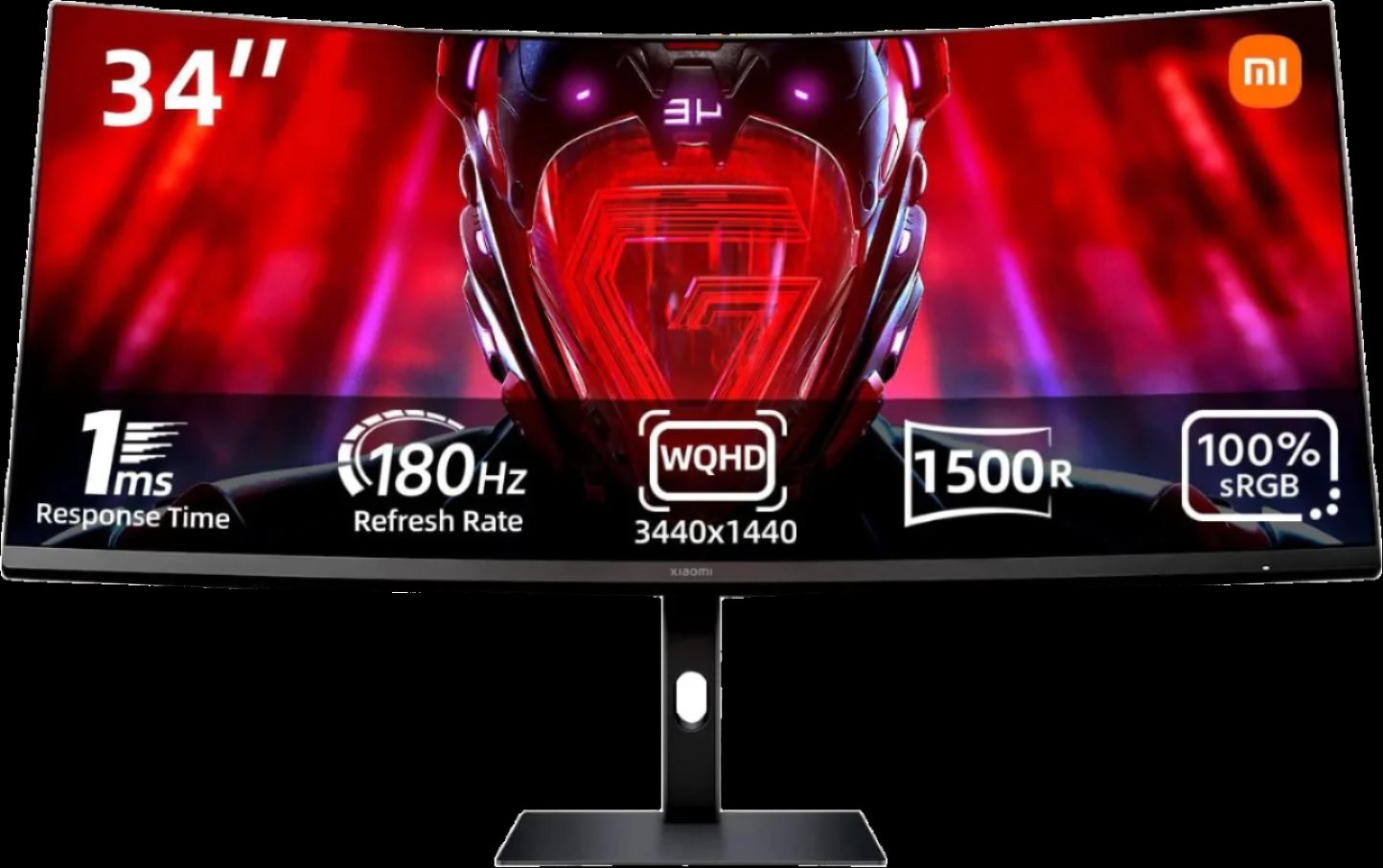 Xiaomi Curved Gaming Monitor 34-Inch / VA Panel / 3440 x 1440 WQHD / HDMI x 2 DisplayPort x 2 / 1500R Curvature / 180Hz Refresh Rate / 21:9 Aspect Ratio