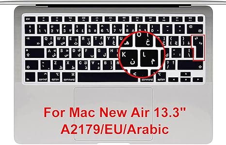 CrystalGuardMB US Keyboard Layout Compatible with Apple MacBook Air 13 with English & Arabic