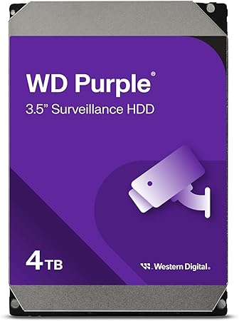 Western Digital 4TB WD Purple Surveillance Internal Hard Drive 3.5 Inch SATA upto 175MB/s Transfer Rate