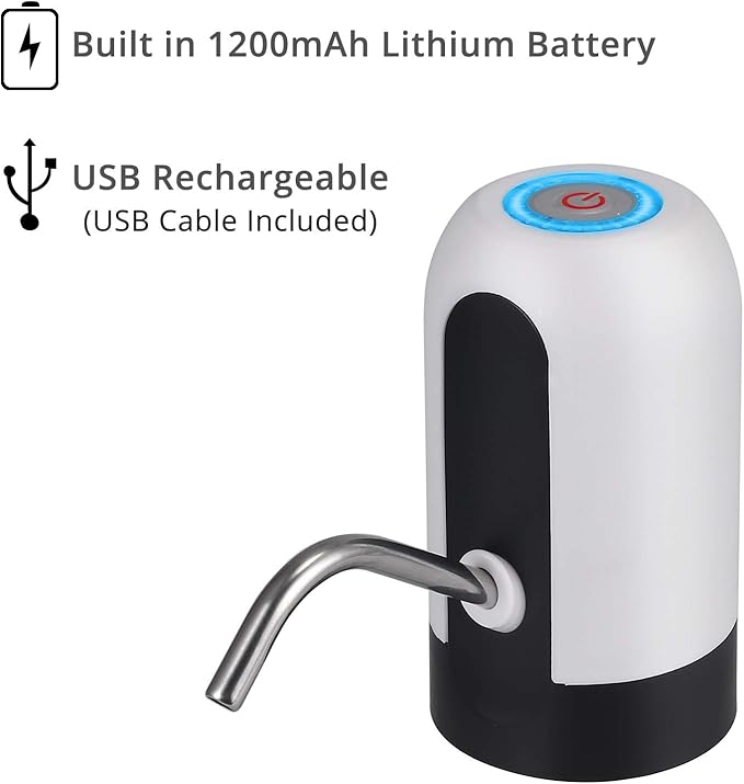 Justech Automatic Drinking Water Pump Electric Water Bottle Dispenser USB Rechargeable