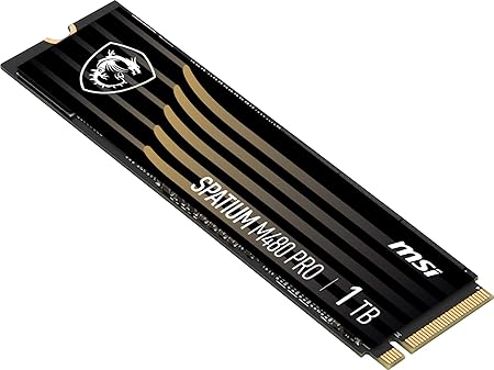 MSI Spatium M480 PRO 1TB Internal PCIe 4.0 NVMe M.2 SSD | PCIe Gen4x4 | Up To 7000MB/s | 3D NAND