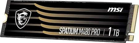 MSI Spatium M480 PRO SSD داخلي PCIe 4.0 NVMe M.2 بسعة 1 تيرابايت | PCIe Gen4x4 | حتى 7000 ميجابايت/ثانية | 3D NAND