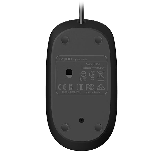 Rapoo N200 Wired Optical Mouse with 1600DPI