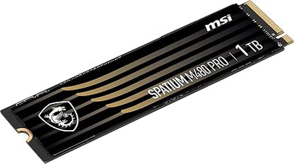 MSI Spatium M480 PRO SSD داخلي PCIe 4.0 NVMe M.2 بسعة 1 تيرابايت | PCIe Gen4x4 | حتى 7000 ميجابايت/ثانية | 3D NAND