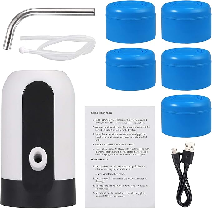 Justech Automatic Drinking Water Pump Electric Water Bottle Dispenser USB Rechargeable