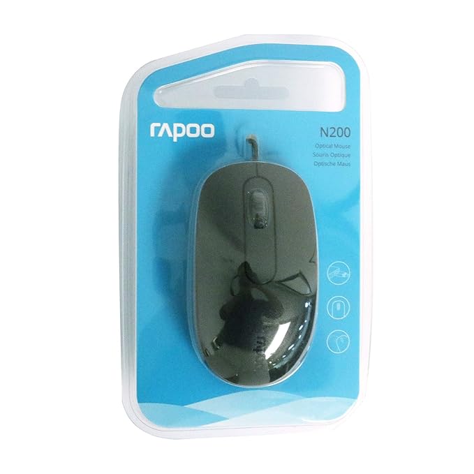 Rapoo N200 Wired Optical Mouse with 1600DPI