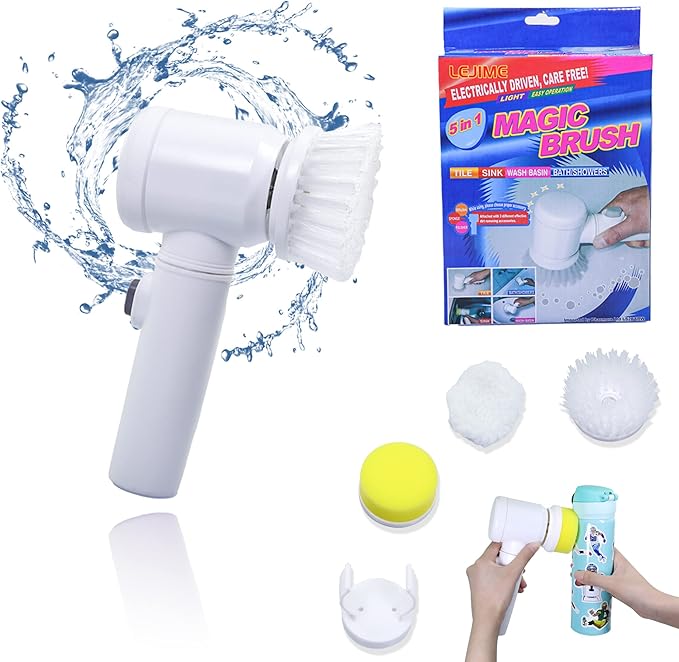 5 in 1 Electric Spin Brush Scrubber Rechargeable Cleaning Tool