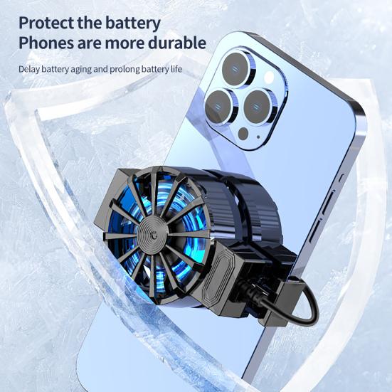 Efficient Heat Dissipation Cool Light Effect Useful Convenient Mini Mobile Phone Cooling Fan