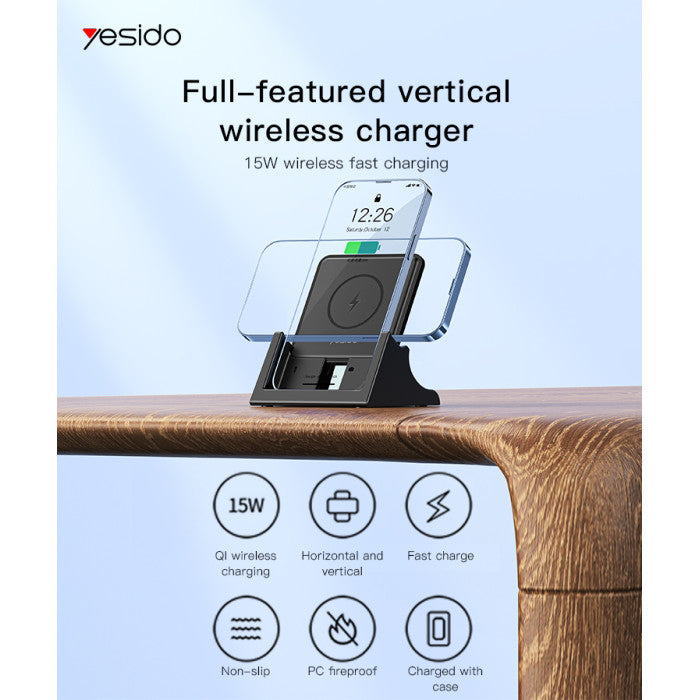 YESIDO DESKTOP WIRELESS QUICK CHRGE PHONE HOLDER 15W DS15