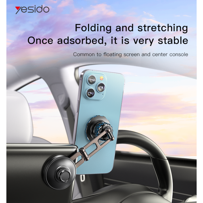 C198 360 Degree Rotation Stretchable Zinc Alloy Arms Suspension Screencar Mount Phone Holder