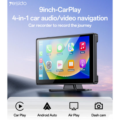 Yesido KM18 BT HD Display With Front And Rear Backup Camera 9inch 4in1 Car Audio/video Navigation Carplay