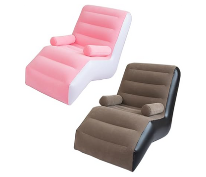 Creative inflatable recliner, inflatable sofa lounger, lazy floor chair with armrests, suitable for indoor living room bedroom, outdoor travelling camping