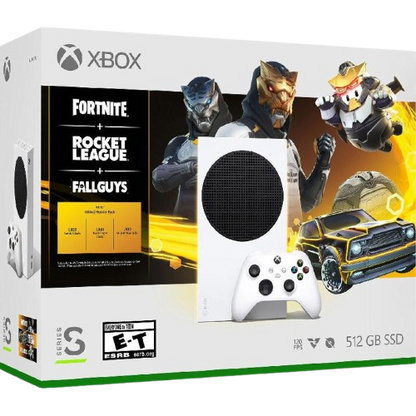 Xbox Series S 512 جيجا بايت – وحدة تحكم Flamingo مع 3 ألعاب (Fortnite + Rocket League + Fallguys)