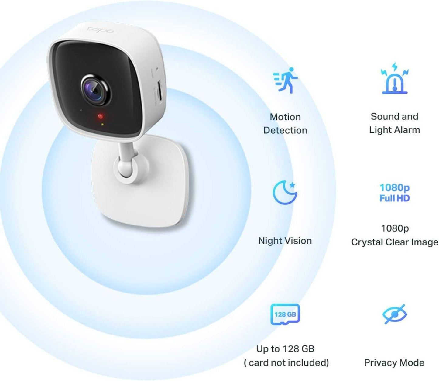 TP-Link Tapo Mini Smart Security Camera, Indoor CCTV, Works with Alexa&Google Home (TC60)